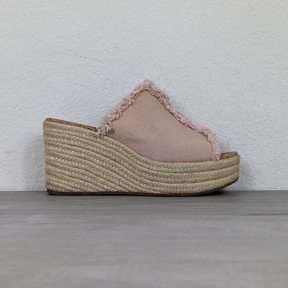 Sam Edelman Dina 8.5 3” 3/8 fabric Espadrille wedges - Picture 1 of 7